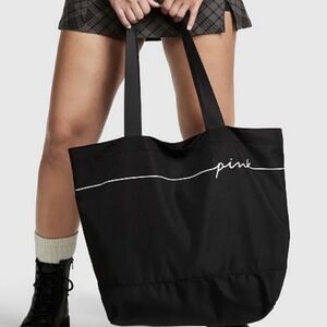 VS PINK Black Logo Weekender Tote Bag